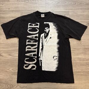 Vintage Scarface Tony Montana Graphic T-Shirt Black Pro Power 3XL Movie Tee